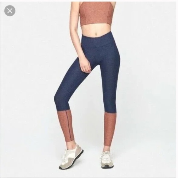 Outdoor Voices Dipped 7/8 Warmup Legging in Blue / Brown size Medium - Picture 1 of 8